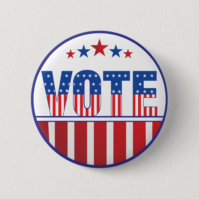 Vote Elections  6 Cm Round Badge (Front)