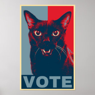 VOTE, featuring Manny Halloween Cat Poster