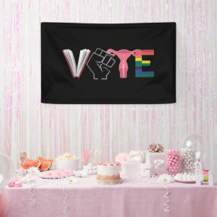 Vote Feminist Women's Rights Banned Books LGBTQ Banner