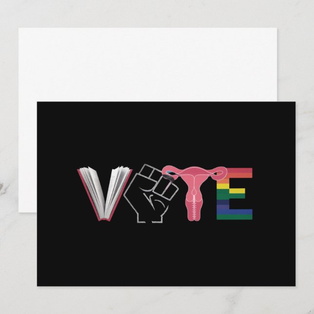 Vote Feminist Women's Rights Banned Books LGBTQ Invitation (Front/Back)