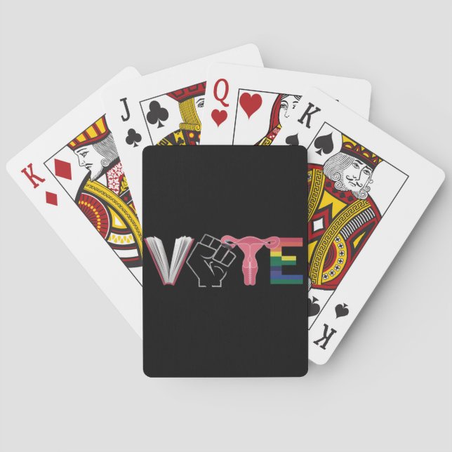 Vote Feminist Women's Rights Banned Books LGBTQ Playing Cards (Back)