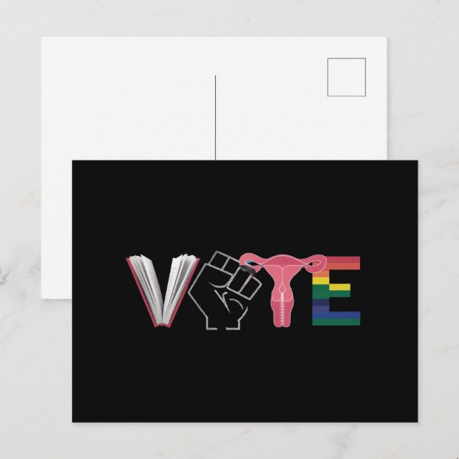 Vote Feminist Women's Rights Banned Books LGBTQ Postcard (Front/Back)