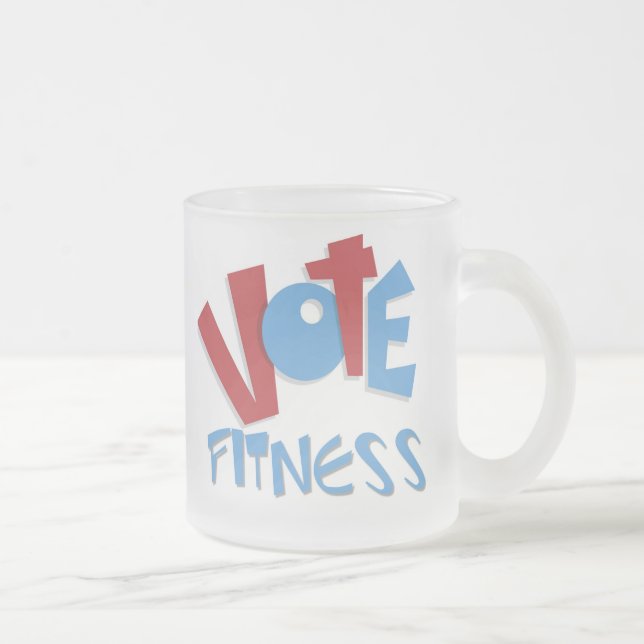 Vote Fitness Frosted Glass Coffee Mug (Right)