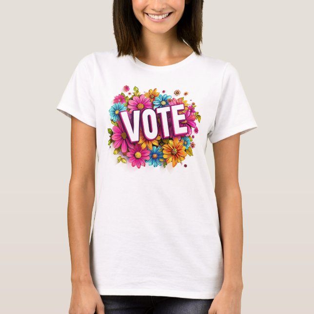 VOTE Floral Pink T-shirt (Front)