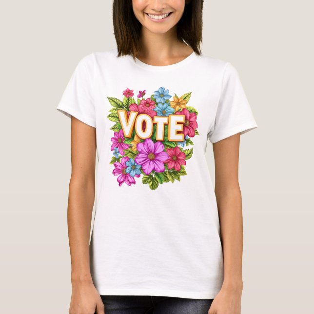 VOTE Floral Yellow T-shirt (Front)