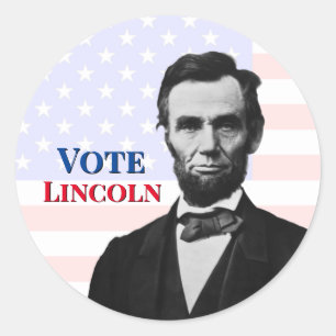 Vote for Abraham Lincoln Classic Round Sticker