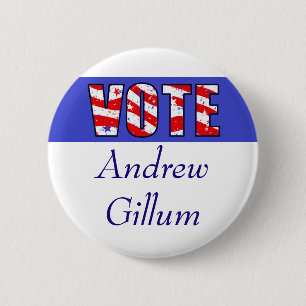 Vote for Andrew Gillum Election 6 Cm Round Badge
