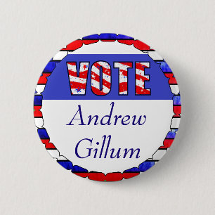 Vote for Andrew Gillum Election 6 Cm Round Badge
