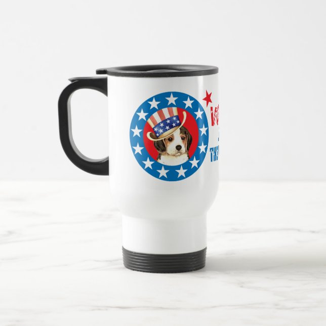 Vote for Beagle Travel Mug (Left)