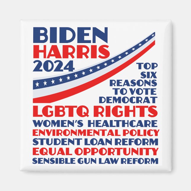 Vote for Biden Harris 2024 Election Platform Magnet (Front)