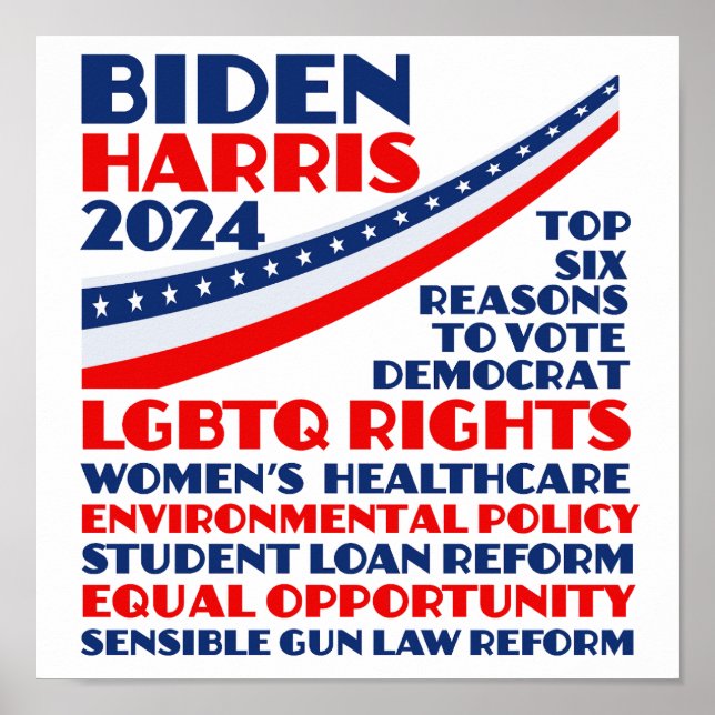 Vote for Biden Harris 2024 Election Platform Poster (Front)