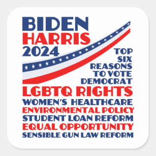 Vote for Biden Harris 2024 Election Platform Square Sticker