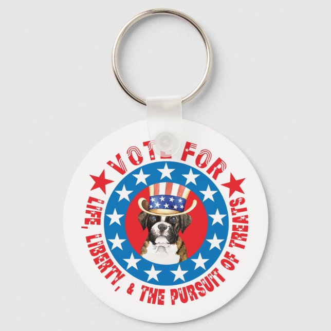 Vote for Boxer Key Ring (Front)