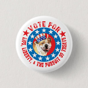 Vote for Bulldog 3 Cm Round Badge