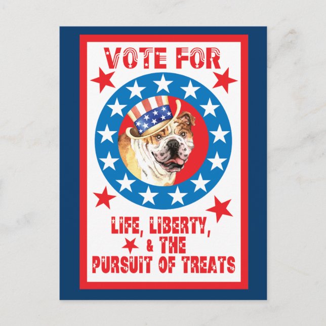 Vote for Bulldog Postcard (Front)