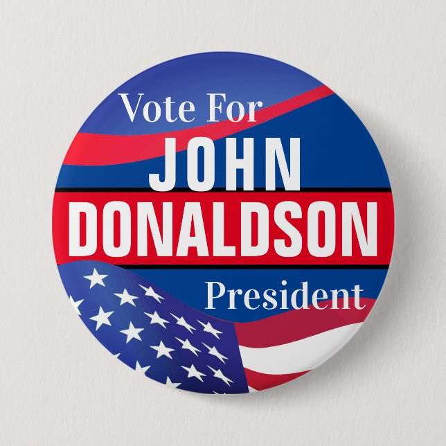 Vote For Campaign Template 7.5 Cm Round Badge (Front)