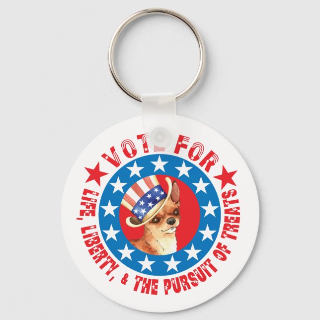 Vote for Chihuahua Key Ring (Front)