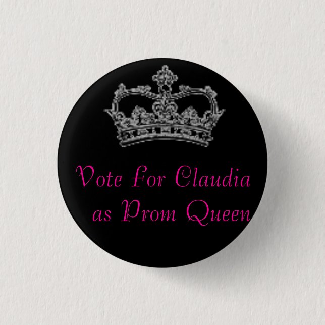 Vote For Claudia as Prom Queen 3 Cm Round Badge (Front)