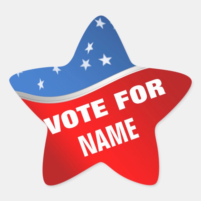 Vote For - custom campaign election star sticker (Front)