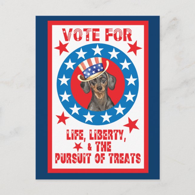 Vote for Dachshund Postcard (Front)