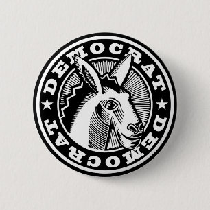 VOTE FOR DEMOCRATS 6 CM ROUND BADGE