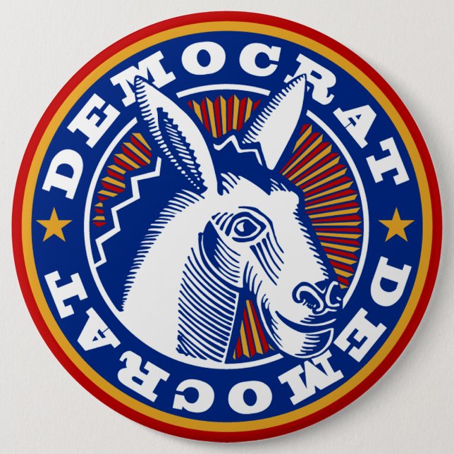 VOTE FOR DEMOCRATS 6 CM ROUND BADGE (Front)