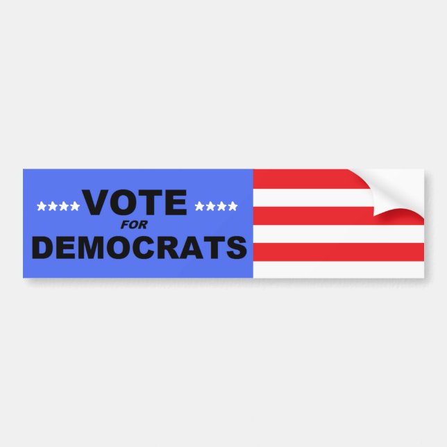 Vote for Democrats bumper stickers (Front)