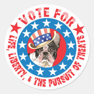 Vote for Frenchie Classic Round Sticker