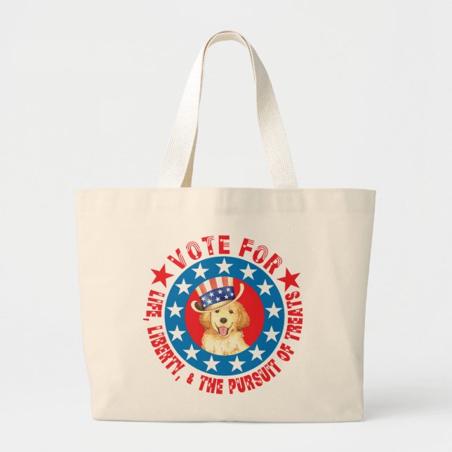 Vote for Golden Large Tote Bag (Front)