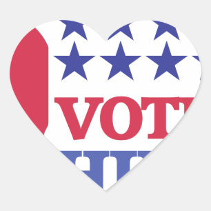 vote for hillary heart sticker