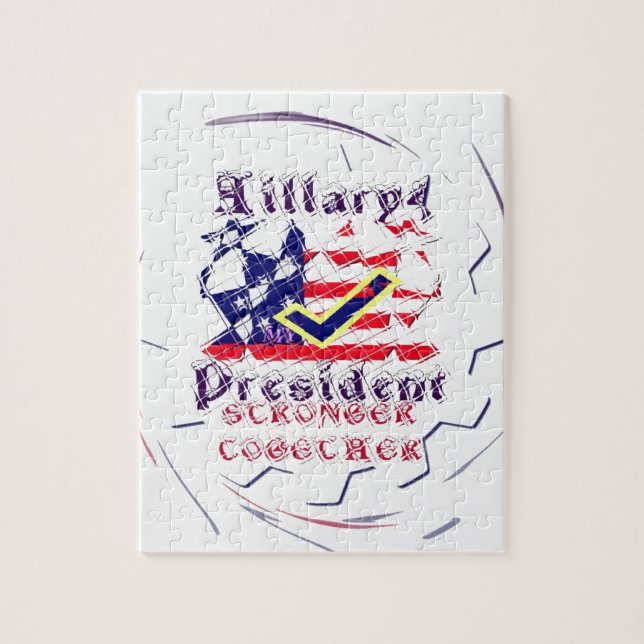 Vote for Hillary USA Stronger Together  My Preside Jigsaw Puzzle (Vertical)