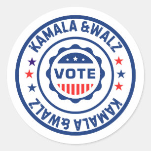 Vote for Kamala harris and walz  Classic Round Sticker