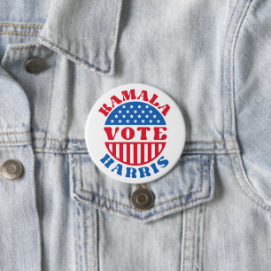 Vote for Kamala Harris Retro Patriotic 7.5 Cm Round Badge