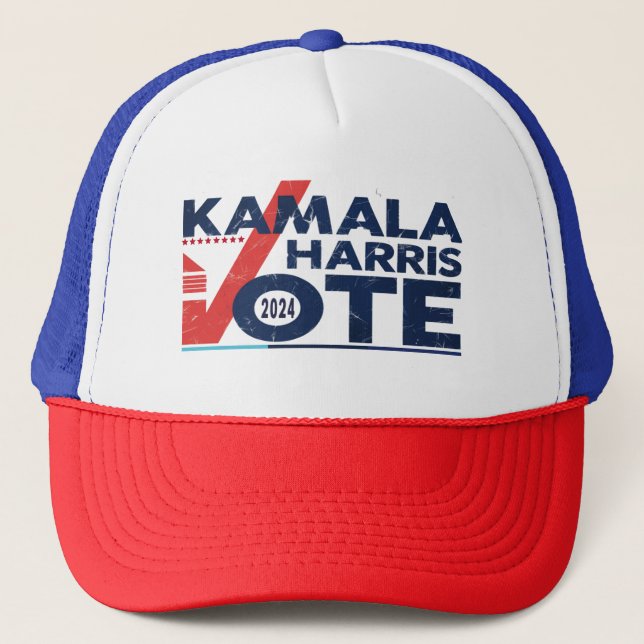 Vote for Kamala Harris T-Shirt Trucker Hat (Front)