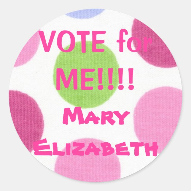 VOTE for ME Election Sticker (Front)