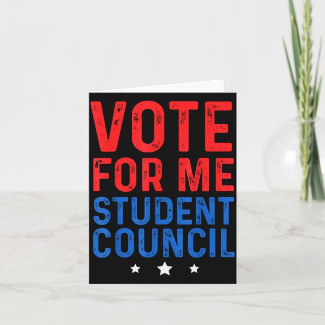Vote For Me Student Council  Card (Front)