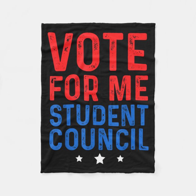 Vote For Me Student Council  Fleece Blanket (Front)