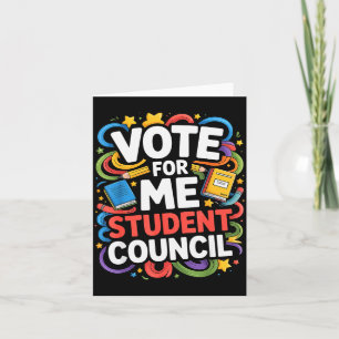 Vote For Me Student Council Great Vibes School Ele Card