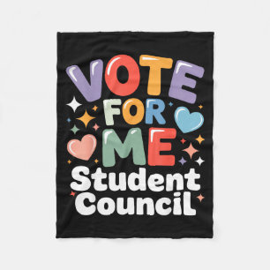 Vote For Me Student Council Vibes School Election Fleece Blanket