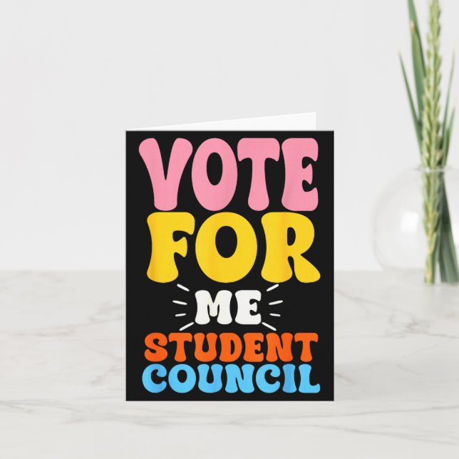 Vote For Me Student Council Youth Cool School Elec Card (Front)
