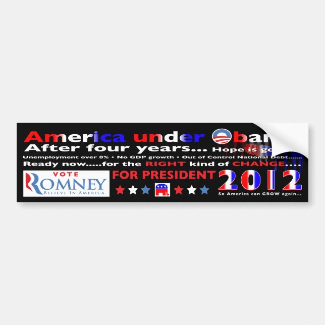 Vote for Mitt Romney for President in 2012 Bumper Sticker (Front)