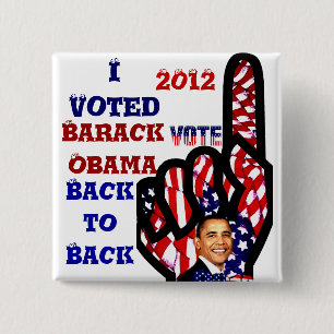 Vote for Obama #2,Back to Back_ 15 Cm Square Badge