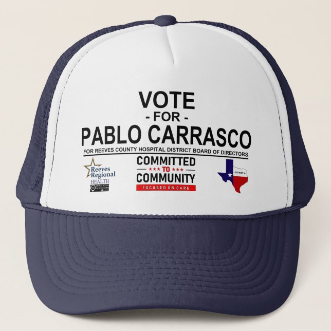 Vote for Pablo Carrasco Trucker Hat (Front)