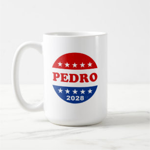 Vote for Pedro 2028 Retro Campaign Button Funny Coffee Mug