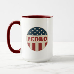 Vote for Pedro Classic Retro American Voter Button Mug