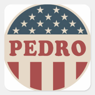 Vote for Pedro Classic Retro American Voter Button Square Sticker