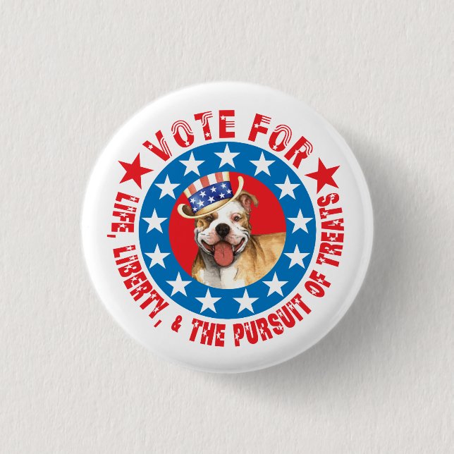 Vote for Pit Bull 3 Cm Round Badge (Front)