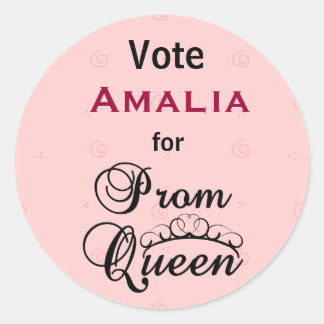 Vote for Prom Queen Classic Round Sticker