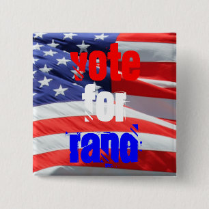 Vote for Rand Paul, Presidential Elections 15 Cm Square Badge