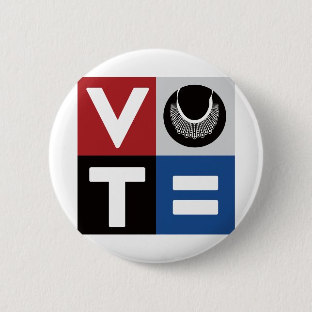 Vote for RBG and Equality for All 6 Cm Round Badge (Front)